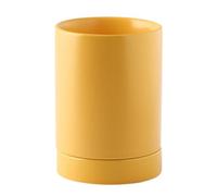Ciieeo Ceramic Utensil Holder Yellow Multipurpose Kitchen Crock for Cutlery