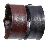 Ciieeo Chains Sense with Fashion Wearing Suitable and for Comfortable Bracelets 2pcs Leather Set Vintage Punk Style Wrist Father's Day Men Hip-hop Gifts