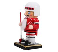 Ciieeo Christmas Nutcracker Hockey Nutcracker Figures Christmas Desktop Tabletop Decor Xmas Ice Hockey Player Decorations Wooden Red