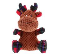 Ciieeo Christmas Reindeer Plush Dog with Squeaker, Medium Brown Soft Chew Plush for Small and Medium Dogs, Sturdy Holiday Stuffed Puppy for Winter Enrichment and Teething
