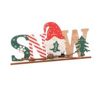 Ciieeo Christmas Wooden Alphabet Ornament Home Desktop Decoration Festive Painted Letter Adorn for Party Table Shelf Holiday Decor