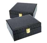Ciieeo Cigar Storage Box 2pcs Set Portable Handheld Cigar Case with Flip Cover Faux Crocodile Texture Wood Compact Travel Storage Container for Smokers