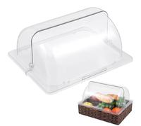 Ciieeo Clear Acrylic Cake Cover, Dessert Showcase Lid for Pastry Display Tray, Transparent Food Protector Dome with Wide Opening, Countertop Serving Cloche for Bakery Cafes and Parties,13X10.63 Inch