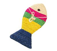 Ciieeo Colorful Fish Shaped Cat Scratching Board with Sisal Pad Eco-friendly Corrugated Cat Scratch Mat Furniture Protector and Stress Relief Pet Pad