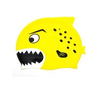 Ciieeo Comfortable Fish-shaped Silicone Swimming Hat for Boys, Flexible and Waterproof Swim Cap in Bright Yellow, for Water Sports and Beach Use