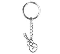 Ciieeo Compact Stainless Steel Guitar Keychain with Polished and Refined Appearance, Versatile Use as A Purse Hanging Keyring Or Music-themed Accessory