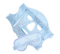Ciieeo Cooling Eye Mask and Facial Ice Pack Set for Puffiness Relief, Reusable Cold Compress Face Mask with Blue Gel and White Ice Beads, Soothing Skin Care for Men and Women
