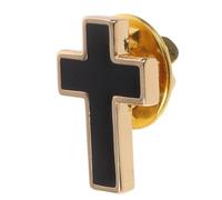 Ciieeo Copper Cross Brooch Pin for Women and Men, Classic Gold Lapel Pin with Smooth Finish and Secure Fit, for Casual and Religious Occasions Such as Easter and Baptism