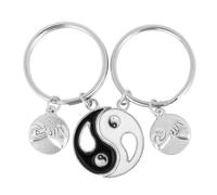 Ciieeo Couple Yin Yang Keyrings Set, Splicing Tai Chi Key Pendant Pair, Matching Decorative Keychain for Couples Anniversary and Daily Use