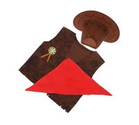 Ciieeo Cowboy Dress Up Costume for Boys Western Themed Outfit with Hat Vest Bandanna for Halloween Cosplay Parties and Dress Up Fun