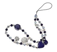 Ciieeo Creative Blue Beaded Phone Lanyard Chain for USB Flash Drive and Phone Made of Acrylic and Alloy Easy Removal Feature for Holiday Style