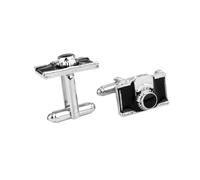 Ciieeo Creative Camera Design Cufflinks Shirt Cuff Buttons for Men 2pcs Simple and All-match Alloy Material Black Sleeve Accessories for Formal Occasions and Anniversaries