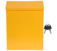 Ciieeo Creative Yellow Wall-mounted Mailbox with Lock, Metal Suggestion Box for Letters and Mail Storage, Decorative Post Box Suitable for Home and Office Use