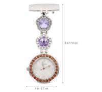 Ciieeo Crystal Rhinestone Nurse Fob Watch Purple Chest Hanging Pocket Watch for Students Medical Staff Birthday