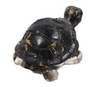 Ciieeo Crystal Turtle Figurine Feng Shui Decoration with Obsidian Accent Adorable Animal-shaped Desk Ornament for Home Office Aquarium Fish Tank Accent Rustic and Modern Style Compatible