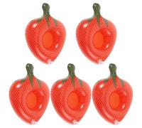 Ciieeo Cup Float Mats Inflatable Strawberry Shape Water Beer Holders 5pcs Pvc Sturdy Floating Drink Trays Not Easy to Break for Pool and Water Party