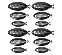 Ciieeo Curly Hair Banana Clips 12Pcs Sturdy Plastic Hair Clips in Large, Medium and Small Sizes for Women Everyday Use
