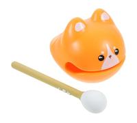 Ciieeo Cute Wooden Fish Percussion for Desktop Compact Temple Block Instrument for Stress Relief Versatile Musical Instrument for Folk Dance Yoga and Office Use