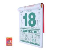 Ciieeo Design Decoration for Classic Chinese and Vertical Home Script 2027 Traditional Wall Calendar Year the Goat Red Paper Planner Lunar Details Festival Tracker New