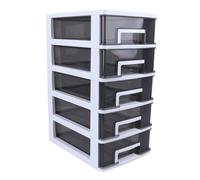 Ciieeo Desktop Storage Box 5-Layer Storage Cabinet with Transparent Drawers Portable Drawer Type Closet for Office Study and Living Room Space-Saving Rack Organiser