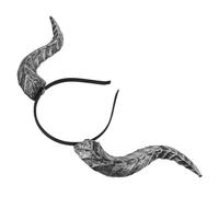 Ciieeo Devil Horn Headband for Halloween Party Removable Spiked Gothic Headdress Realistic Curved Horns Costume Accessory for Women Men