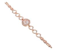 Ciieeo Digital Quartz Watch Golden Alloy Wrist Chain with Rhinestone Heart Design Ladies Featuring Accurate Time Keeping and Precise Quartz Movement, Birthday Gift for Women