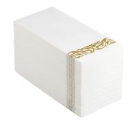 Ciieeo Disposable Dinner Napkins 100pcs Golden Paper 40x30cm Thick Folded Soft Napkins for Party and Wedding, Luxurious and Elegant Guest Hand Towels to Keep Dining Area Spotless