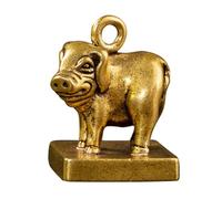 Ciieeo DIY Brass Pig Stamp Charm for Zodiac Ornament Solid Pig Model Embossing Craft for Home Decoration and Jewelry Making Feng Shui Symbol for Fortune and Wealth
