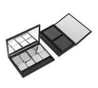 Ciieeo DIY Cosmetic Pallet Multi-Grid Eyeshadow Box 7x5x2inch Wear Resistant Lightweight Black Abs as Magnet Tray for Women Make up On-the-go