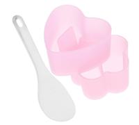 Ciieeo DIY Sushi Molds Set with Non-Stick Pp Surface, Heart and Flower Shaped Rice Ball Making Tools for Homemade Food, Includes Spoon, Kitchen Utensils for Sushi Making