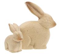 Ciieeo DIY Unfinished Wood Rabbit Figurines Set Rustic Animal Ornaments for Home Decor Creative Painting Crafts for Garden and Tabletop Decoration for All Skill Levels