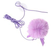 Ciieeo Door Hanging Cat with Purple Pom Pom, Interactive Indoor Kitten Plaything, Compact Portable Cat Play for Home Enrichment and Exercise