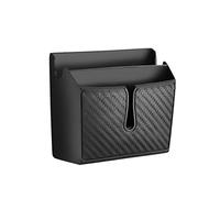 Ciieeo Double Layer Car Storage Box Small Black Carbon Fiber Texture Self Adhesive Dashboard Organizer for Mobile Phone Card Cash with Capacity Portable Armrest Door Pocket