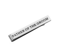 Ciieeo Double-sided Lettering Titanium Steel Tie Clip for Father Groom Wedding Suit Decoration Business Necktie Accessory Father's Day