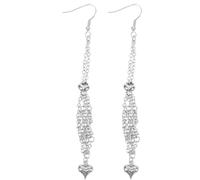 Ciieeo Earring Crystal Holder Cage, Metal Drop Dangle Earrings, Silver, Interchangeable Pearl Netting, for Genuine Amethyst Beads, Women’s Fashion Jewelry