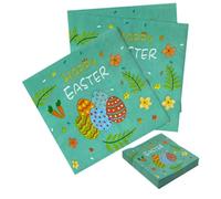 Ciieeo Easter Bunny Party Disposable Paper Napkins , Soft Printed Napkins for Easter Decorations and Banquets, Festive Tableware for Holiday Parties