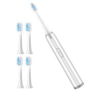 Ciieeo Electric Sonic Toothbrush for Adults Non-Rechargeable Waterproof Vibrating Soft Bristle Tooth Cleaner with 5 Brush Heads Battery Powered Oral Care Device for Daily Teeth Cleaning