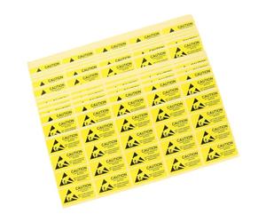 Ciieeo Electrostatic Warning Stickers 200Pcs 55X25Mm Self Adhesive Static Caution Labels for Use on Electrical Devices and Sensitive Equipment