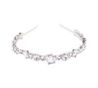 Ciieeo Elegant Alloy Headband Rhinestone Tiara Silver White Shining Hair Accessories with Fine Workmanship for Daily and Wedding Use, for Female Friends and Women