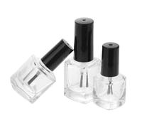 Ciieeo Empty Nail Polish Bottles Glass Bottles with Brush 3pcs 5ml 10ml 15ml Square Shaped Portable and Leak-proof for DIY Nail Polish and Travel Use