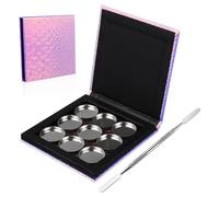 Ciieeo Empty round Eyeshadow Palette Magnetic Makeup Pans with Stainless Steel Makeup Spatula Paper Magnet Material for Travel and Daily Use by Professionals and Beginners