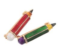 Ciieeo Enamel Lapel Pin Alloy Material with Bright Enamel Finish 2pcs Pencil Shaped Safe Attachment for Back to School Events for Teachers and Students for Schoolbag or Backpack