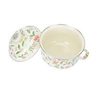 Ciieeo Enamel Soup Pot Double Ears Vintage Style for Stewing and Cooking Practical Kitchen Supplies for Soup and Milk Suitable for Gas and Induction Cooktops