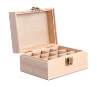 Ciieeo Essential Oil Organizer Box for 12-Grid with Wooden Lightweight Large Capacity Essential Oil Bottle Holder Display Case Protects and Organizes Travel