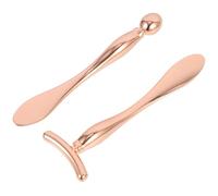 Ciieeo Facial Roller Tools T Shape to Accelerate Blood Circulation Compact Size 2pcs Zinc Alloy Eye Cream Scoops Reduce Eye Edema and Anti-aging Massage for Women