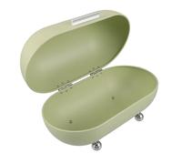 Ciieeo Farmhouse Bread Box Retro Style Metal Bread Storage Container with Lid for Homemade Loaf Countertop Pastry and Cheese Keeper in Avocado Green
