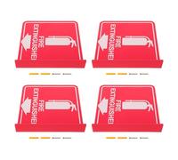 Ciieeo Fire Extinguisher Wall Signs 4 Pack Self Adhesive Vertical Arrow 6" X 6" with Mounting Screws for Office and Retail Fire Safety