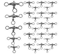 Ciieeo Fishing Three Way Swivel Connector, Cross Line 150pcs Barrel Tackle | Carbon Steel, Silver Finish, Saltwater Use, Quick Assembly, Multi-directional Line Setup for Outdoor Rigs