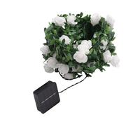 Ciieeo Floral Solar Lights String Rose String Solar Lights Outdoor LED Rose String Light String Lights Garland for Garden