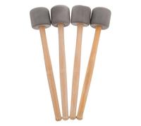 Ciieeo Foam Head Drumstick for Bass Drum, 4Pcs Wooden Handle Mallets for Percussion Instruments and Electronic Drum Kits